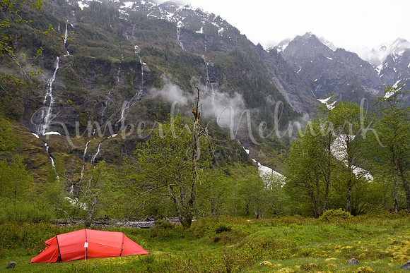 Tent in Enchanted Valley, Olympic National Park, as seen in the Seattle Met!